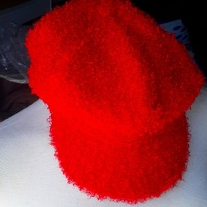 New Women's Boucle Red Newsboy Cabie Hat S M Cap